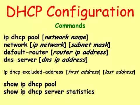 Cisco Routers:  DHCP Configuration