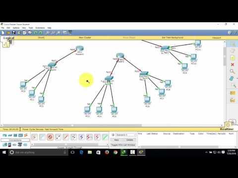 #1 How To Make A Network Topology 3 Routers, 4 Switches , 12 Computers In Cisco