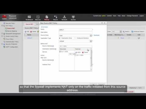 HUAWEI USG6000 Series: Source NAT Configruation (Address Pool Mode)