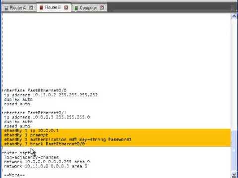 Cisco Routers:  HSRP And VRRP