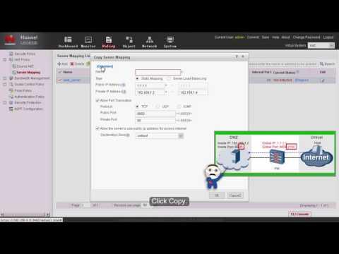 HUAWEI USG6000 Series: Server Mapping (NAT Server) Configruation